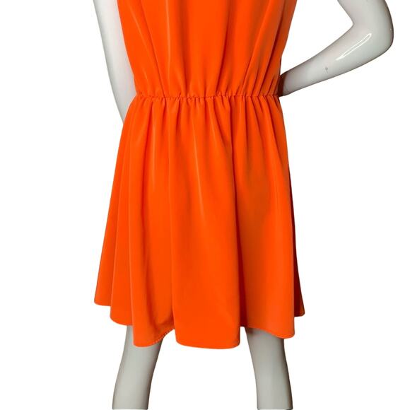 H&M Dress Sleeveless V-Neck Zipper in Front Orange Size 8 - Picture 7 of 14